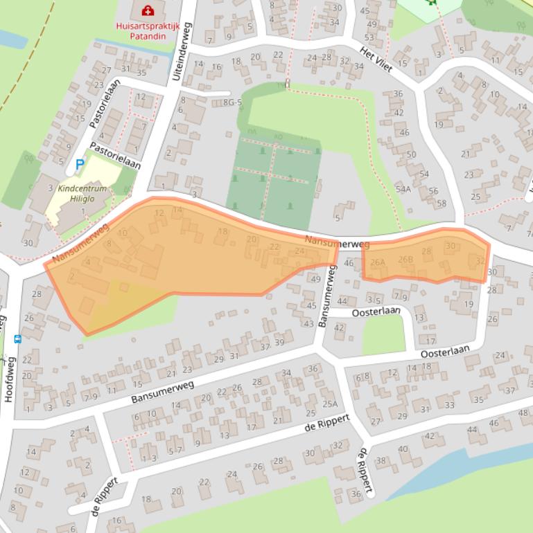 Kaart van postcodegebied 9905RB.