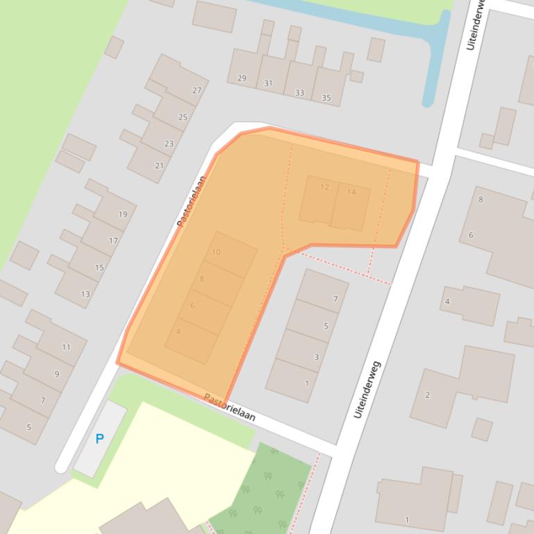 Kaart van postcodegebied 9905RE.