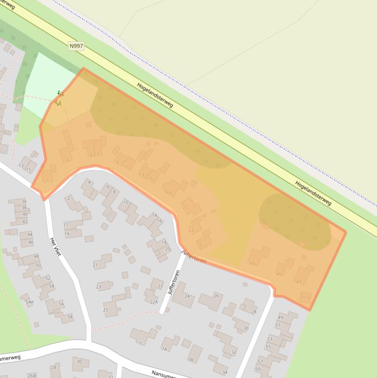 Kaart van postcodegebied 9905RH.