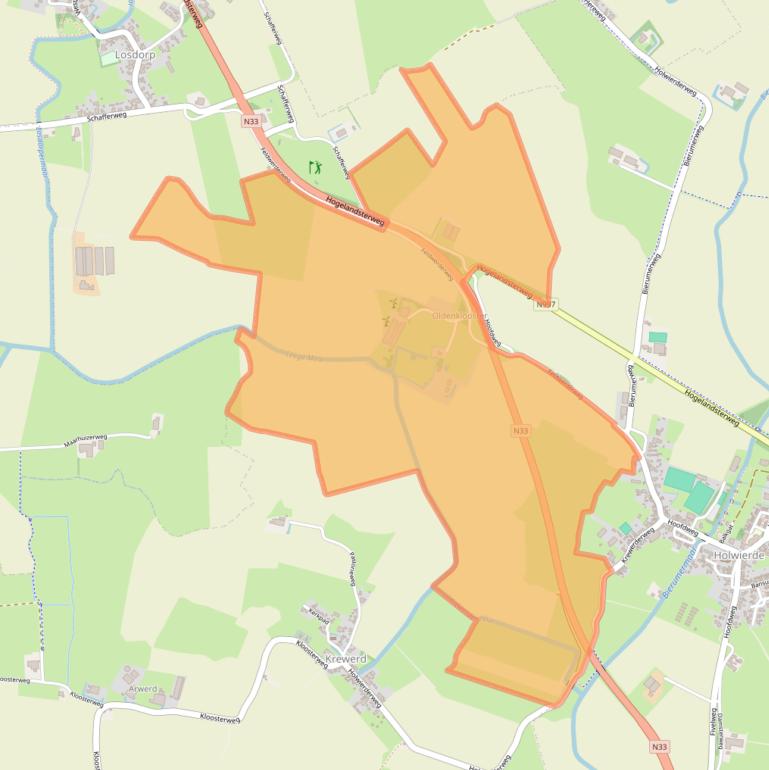 Kaart van postcodegebied 9905TA.