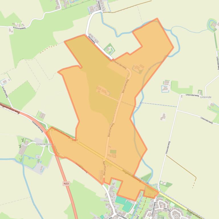 Kaart van postcodegebied 9905TB.