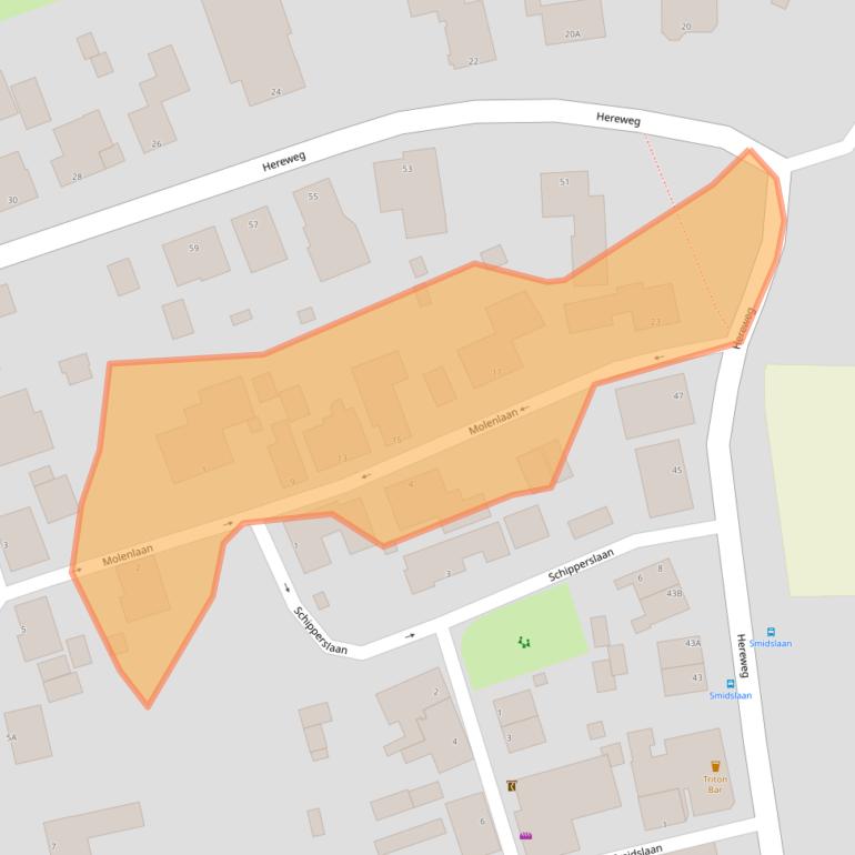 Kaart van postcodegebied 9906PT.