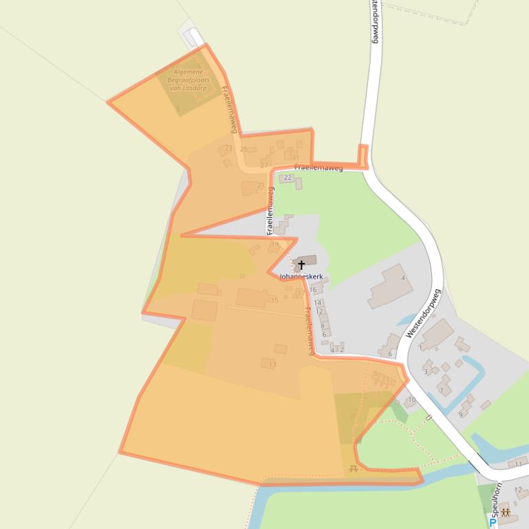 Kaart van postcodegebied 9907PA.