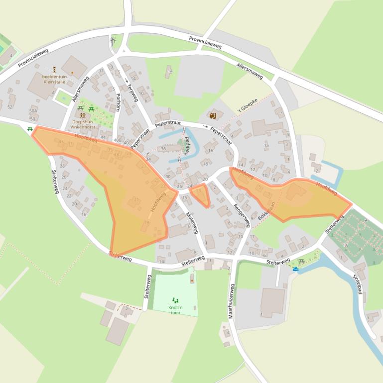 Kaart van postcodegebied 9908PA.