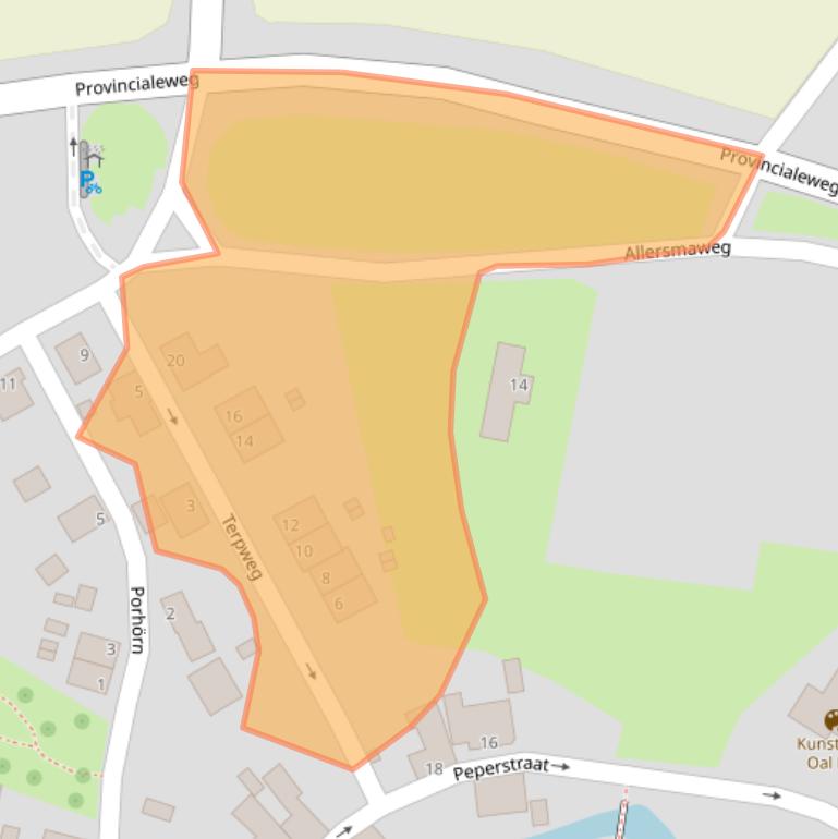 Kaart van postcodegebied 9908PG.