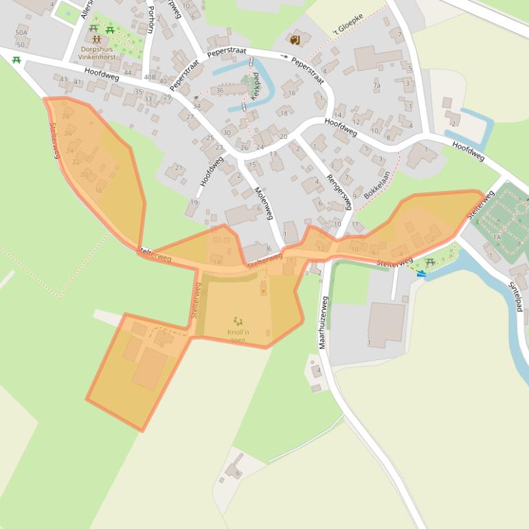 Kaart van postcodegebied 9908PJ.