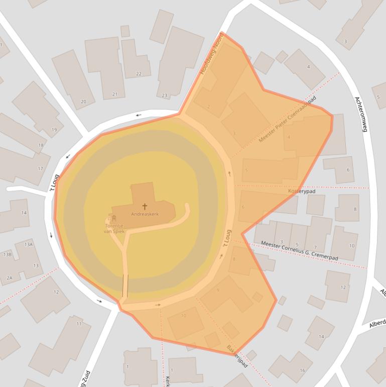 Kaart van postcodegebied 9909AA.