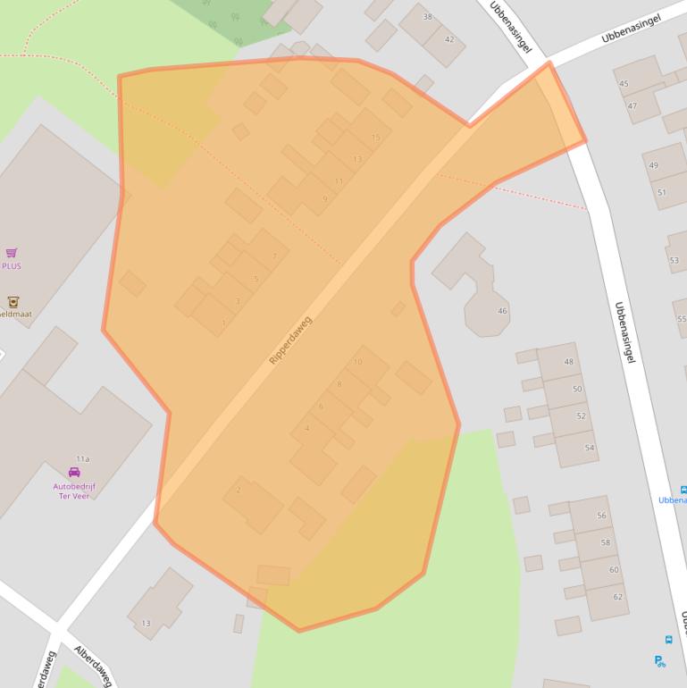 Kaart van postcodegebied 9909AT.