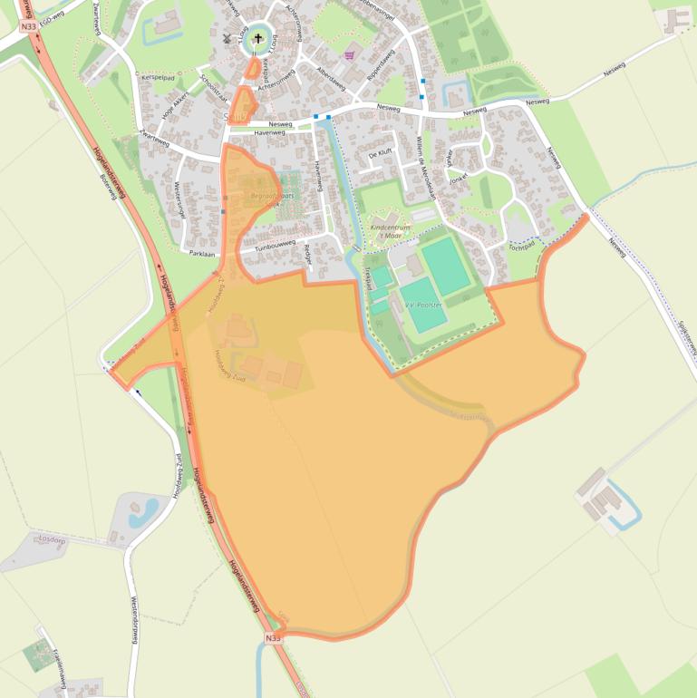 Kaart van postcodegebied 9909BA.