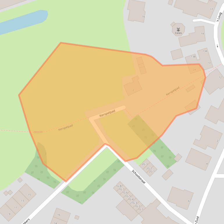 Kaart van postcodegebied 9909BE.