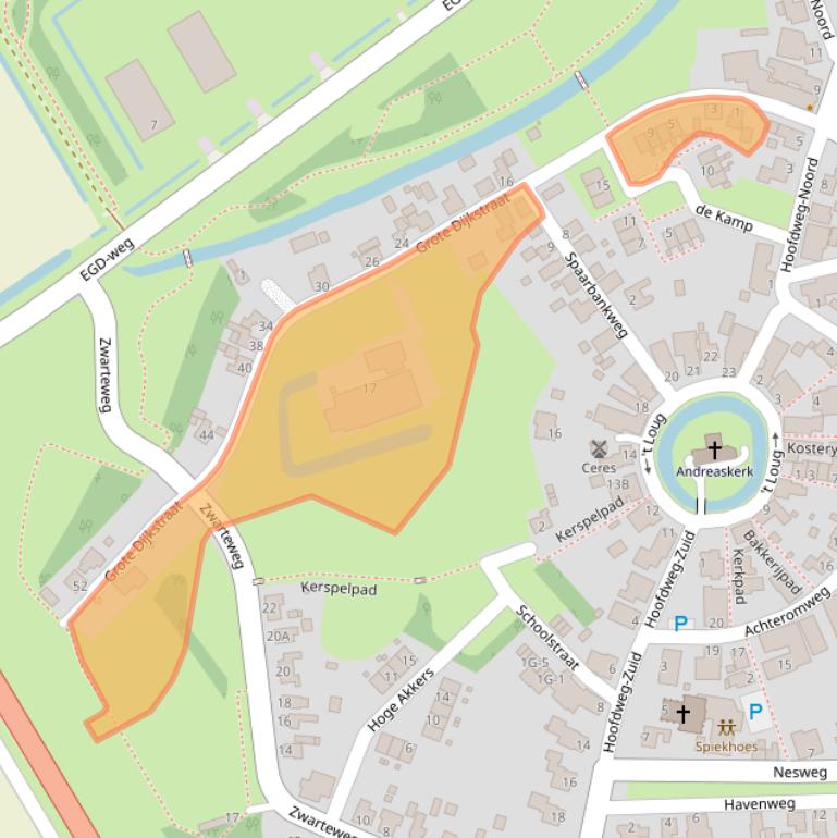 Kaart van postcodegebied 9909BK.