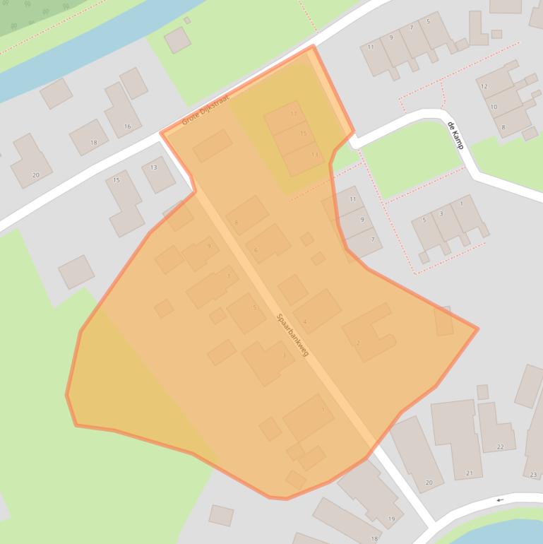 Kaart van postcodegebied 9909BN.