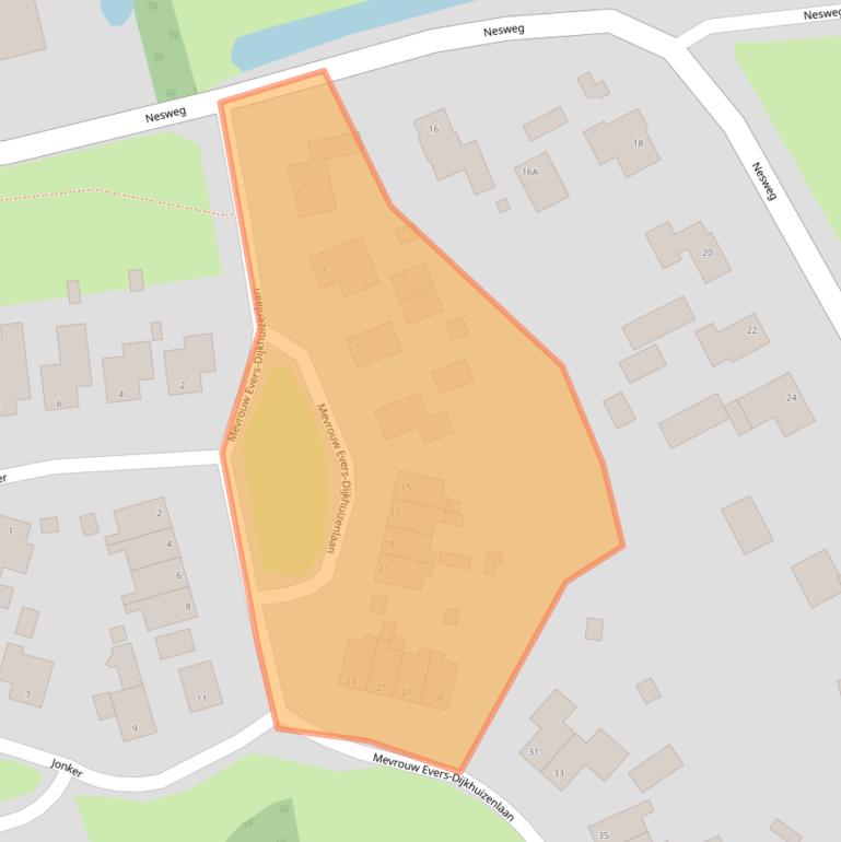 Kaart van postcodegebied 9909EA.