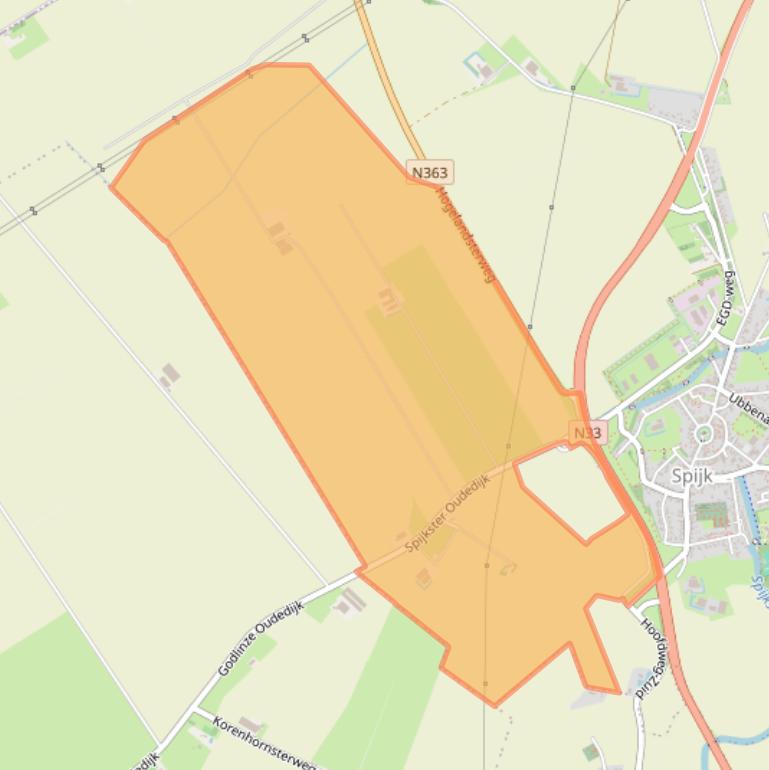 Kaart van postcodegebied 9909TB.