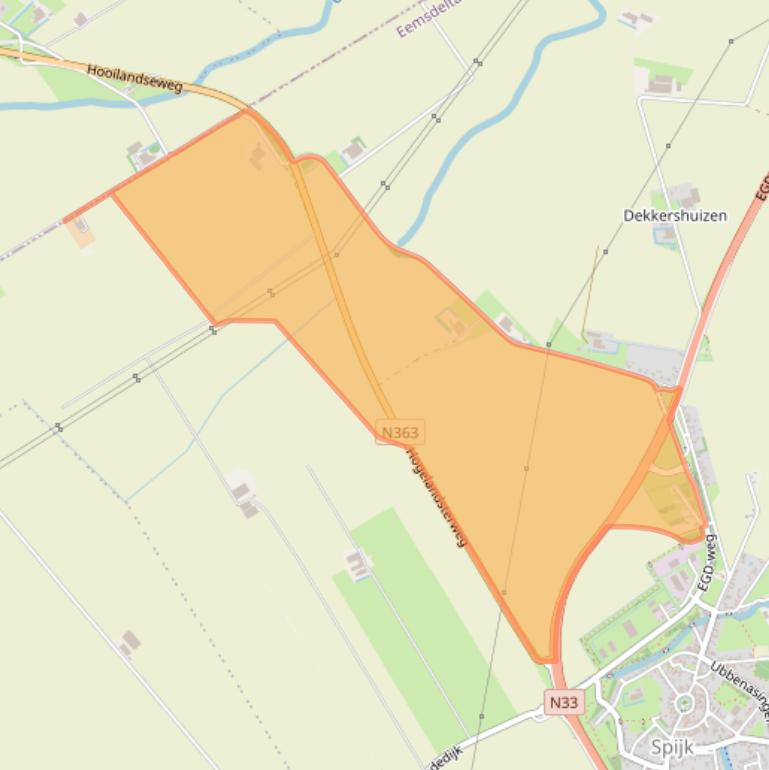 Kaart van postcodegebied 9909TC.