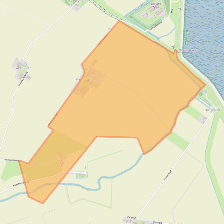 Kaart van postcodegebied 9909TM.