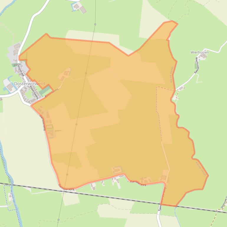 Kaart van postcodegebied 9911TB.