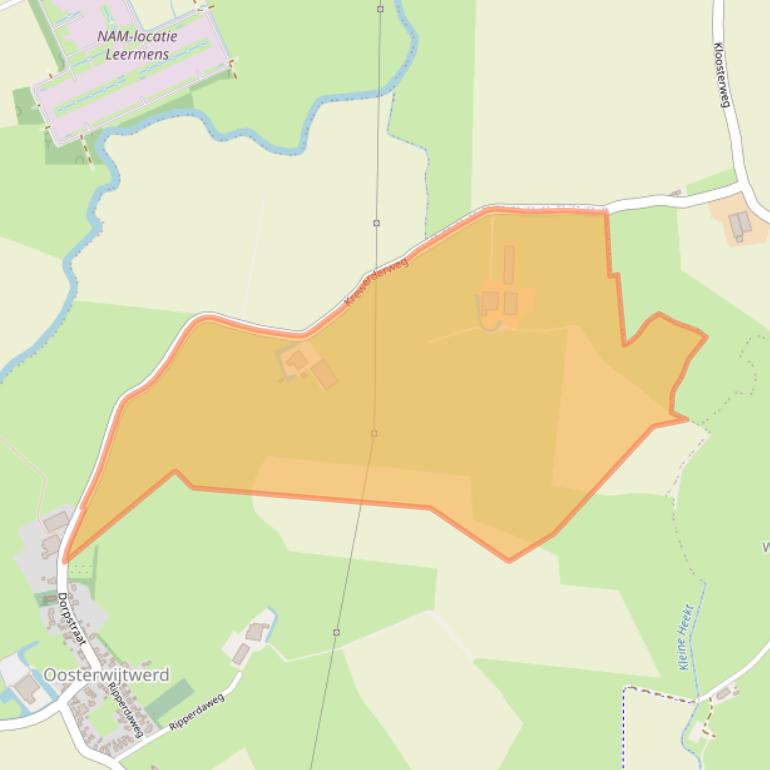 Kaart van postcodegebied 9911TD.