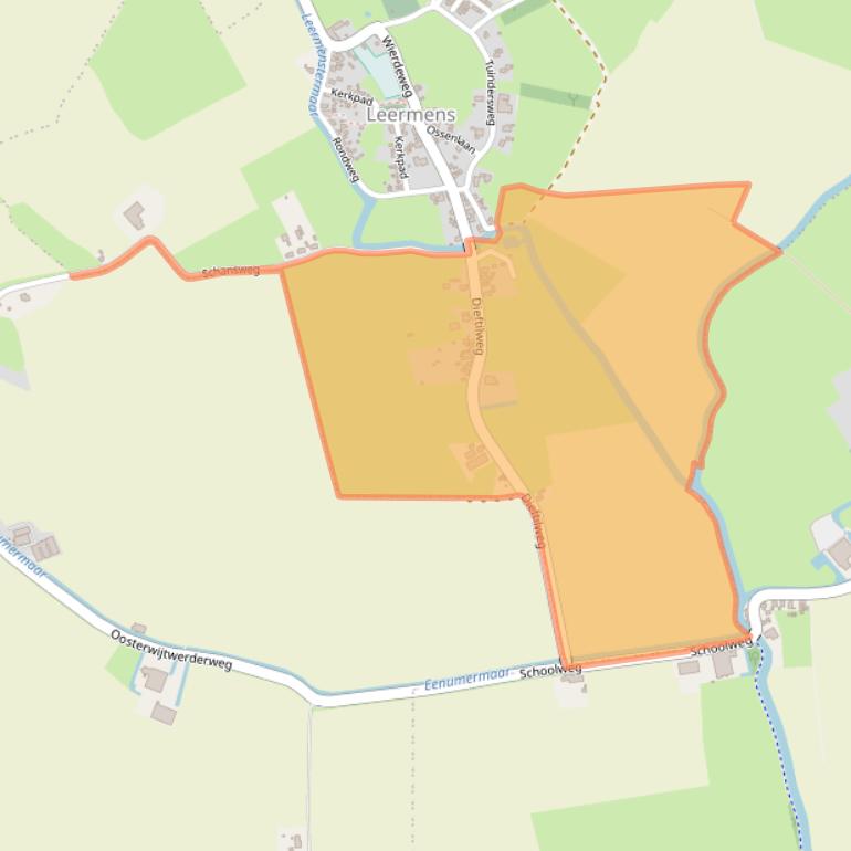 Kaart van postcodegebied 9912TA.