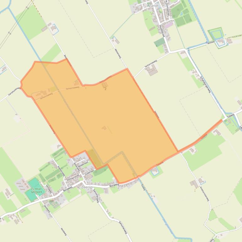 Kaart van postcodegebied 9914TC.