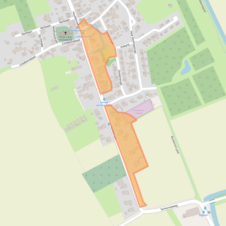 Kaart van postcodegebied 9915PD.