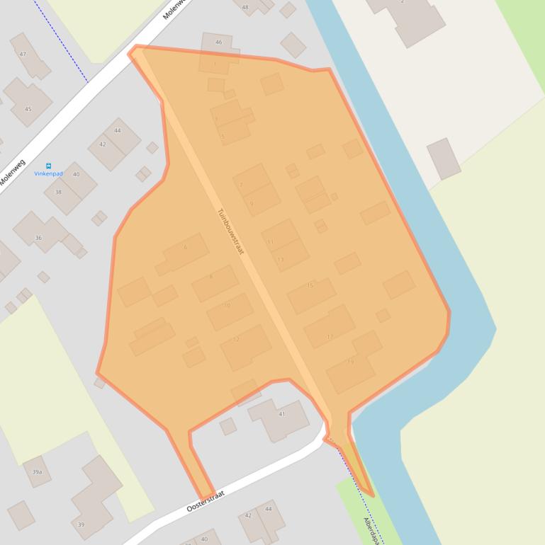 Kaart van postcodegebied 9915PM.