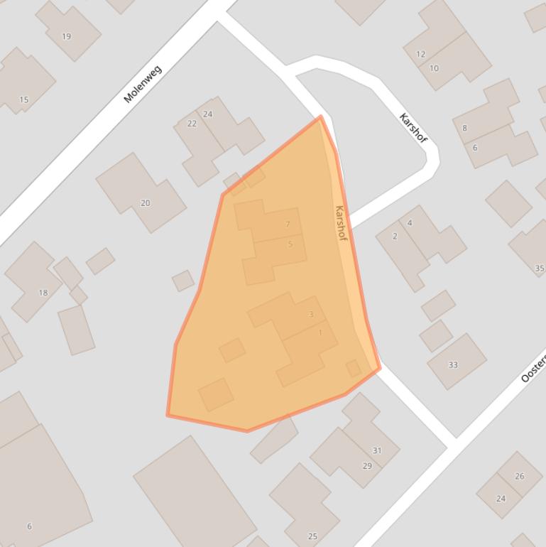 Kaart van postcodegebied 9915RC.