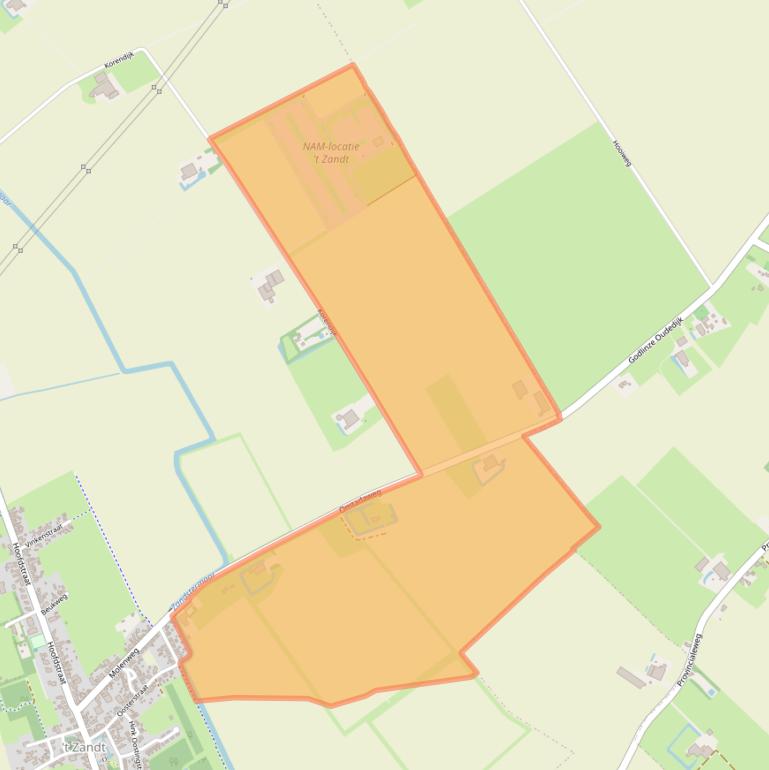 Kaart van postcodegebied 9915TA.