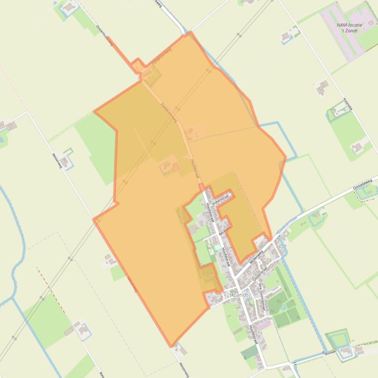 Kaart van postcodegebied 9915TD.