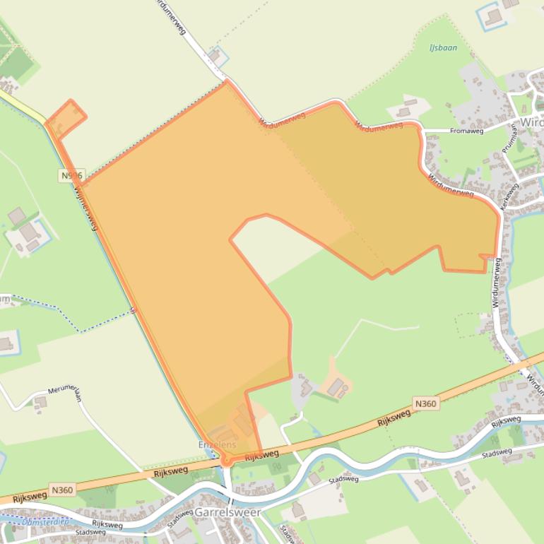 Kaart van postcodegebied 9918PA.