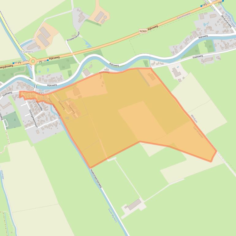 Kaart van postcodegebied 9918PS.