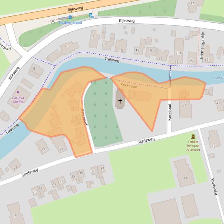 Kaart van postcodegebied 9918PT.