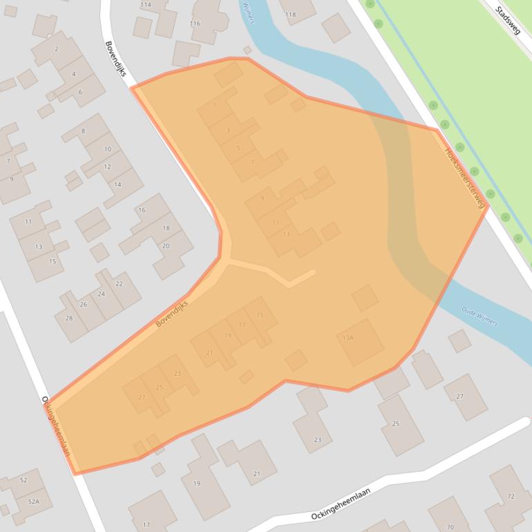 Kaart van postcodegebied 9918RA.