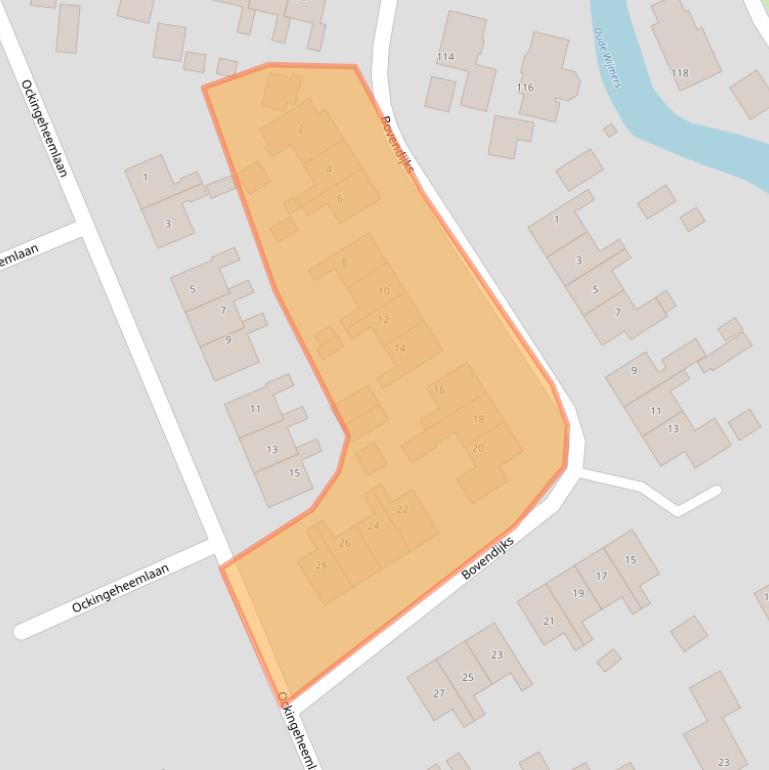 Kaart van postcodegebied 9918RB.