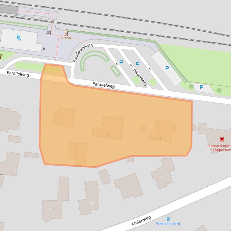 Kaart van postcodegebied 9919AC.