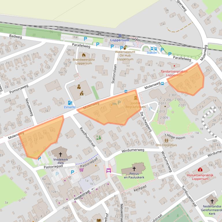 Kaart van postcodegebied 9919AE.