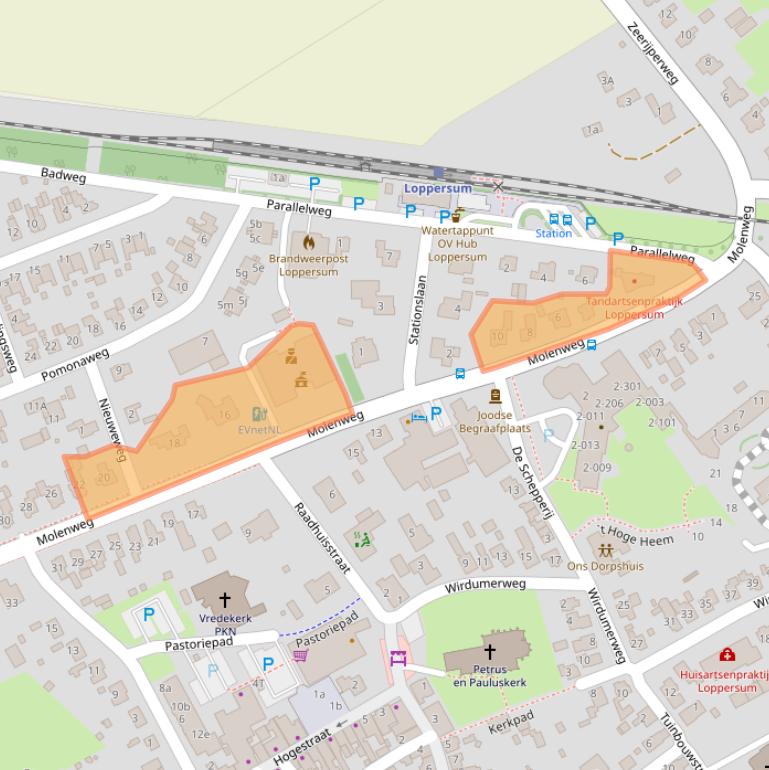 Kaart van postcodegebied 9919AH.