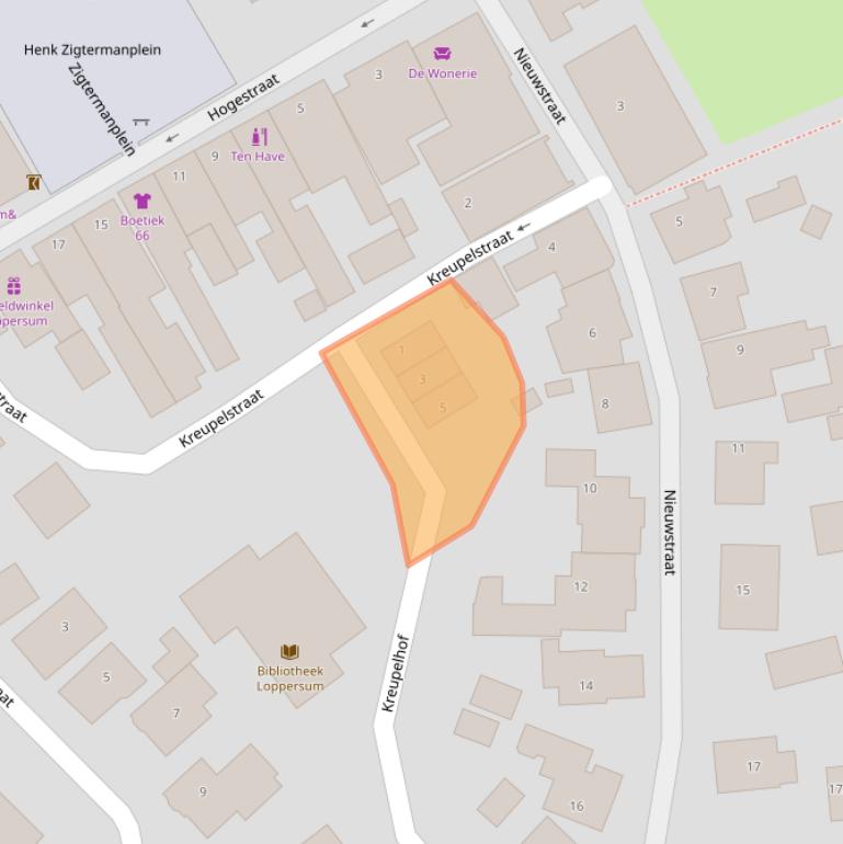 Kaart van postcodegebied 9919AX.