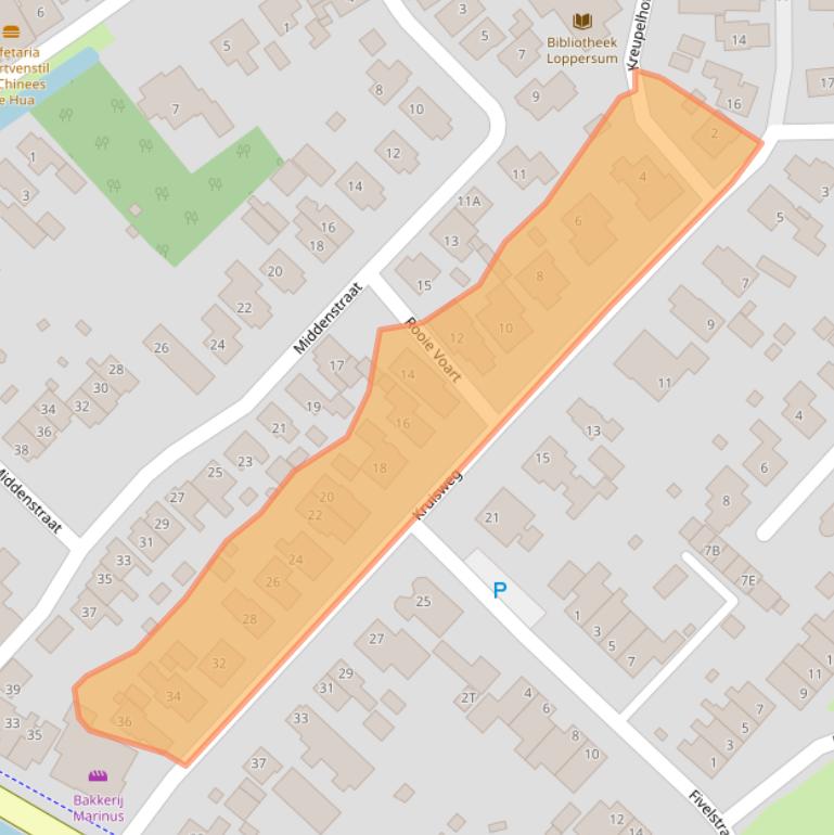 Kaart van postcodegebied 9919BB.