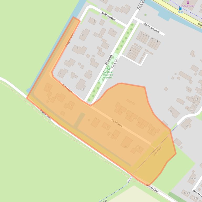 Kaart van postcodegebied 9919CB.