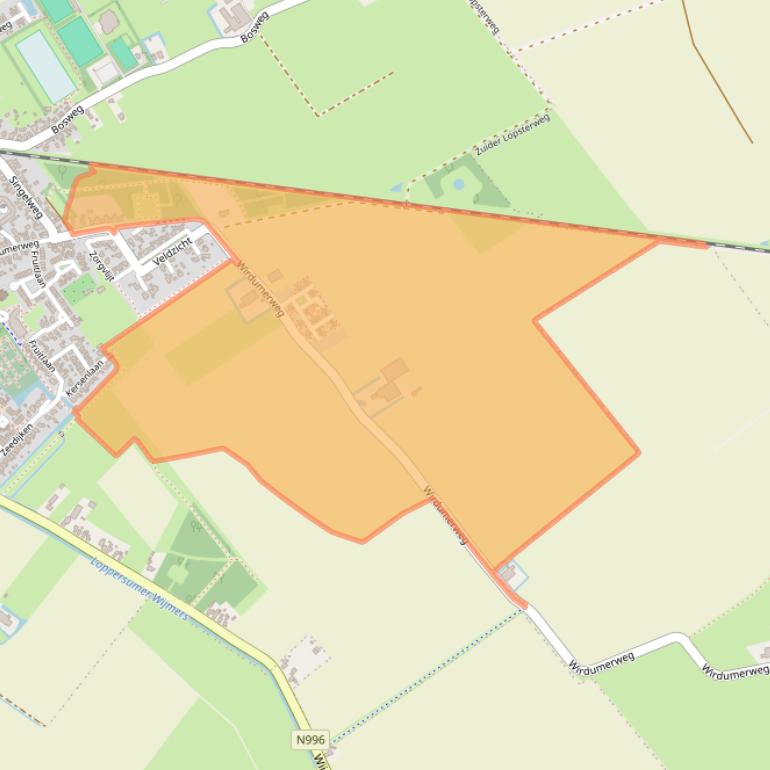 Kaart van postcodegebied 9919HC.