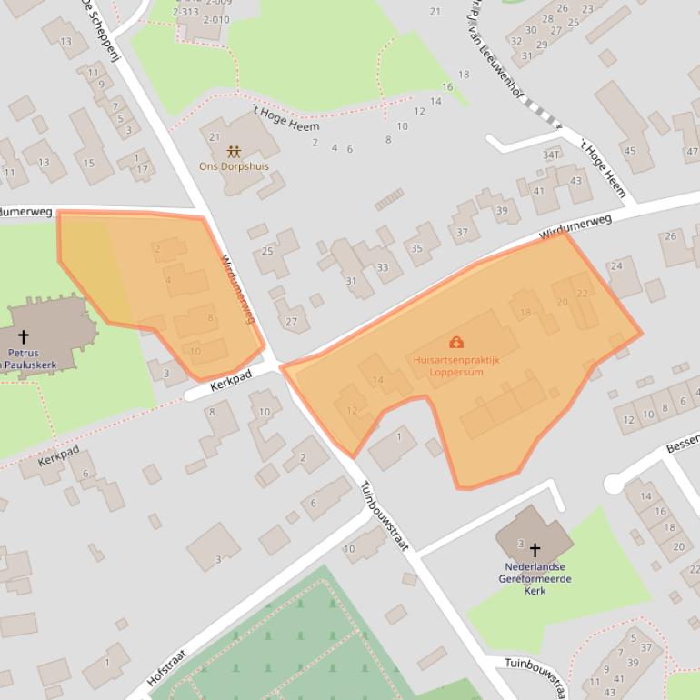 Kaart van postcodegebied 9919HD.