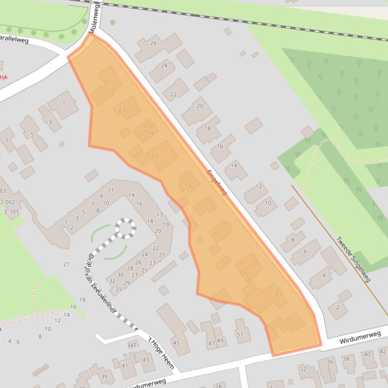 Kaart van postcodegebied 9919HM.