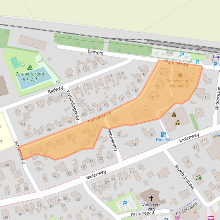 Kaart van postcodegebied 9919HS.