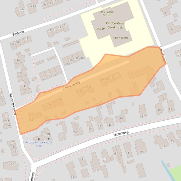 Kaart van postcodegebied 9919HT.