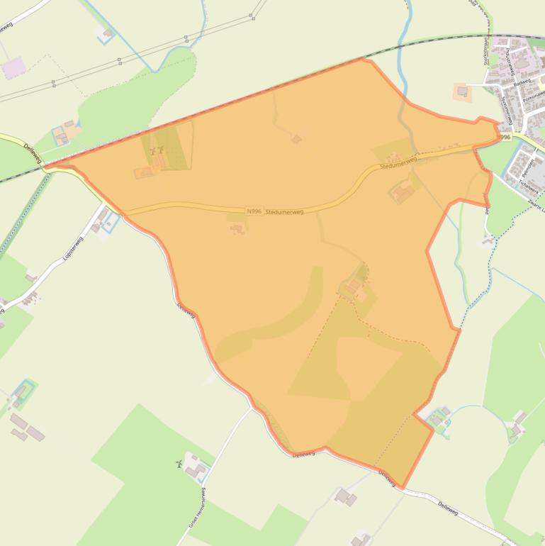 Kaart van postcodegebied 9919TE.