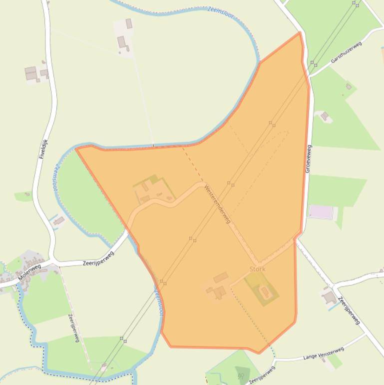 Kaart van postcodegebied 9919TH.