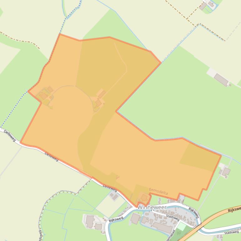 Kaart van postcodegebied 9919TJ.