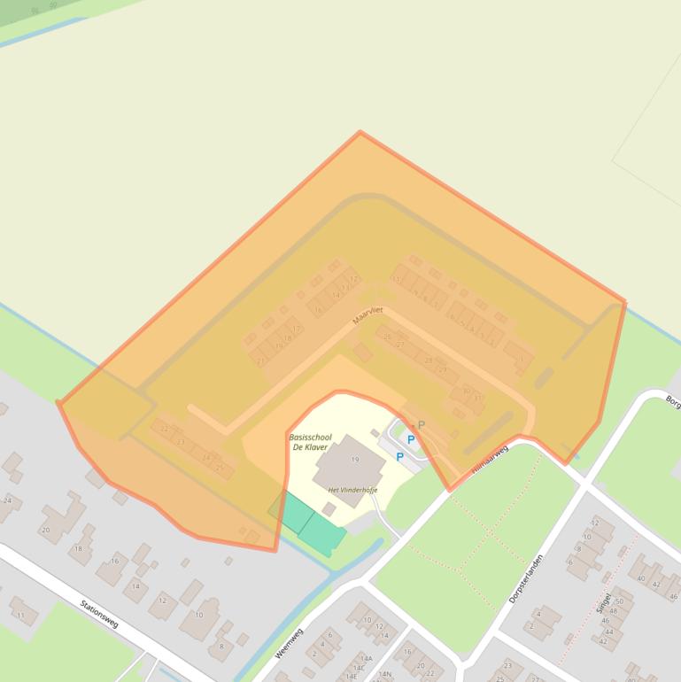 Kaart van postcodegebied 9921RX.