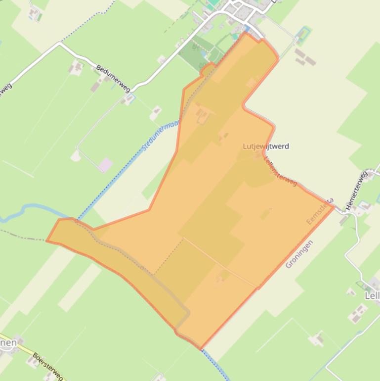 Kaart van postcodegebied 9921TB.